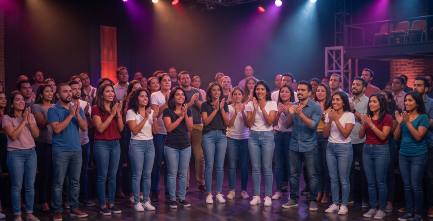 Corporate clapping audience